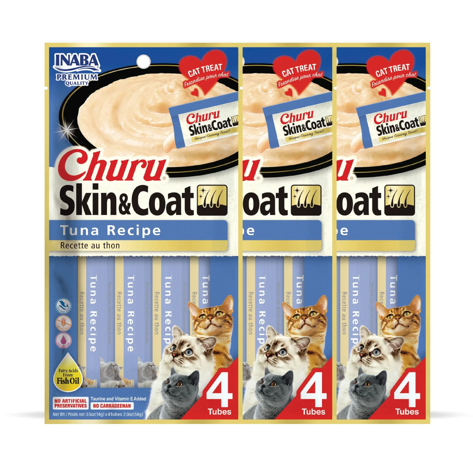 INABA Churu Skin & Coat Tuna Recipe Creamy Cat Treats - Image 2