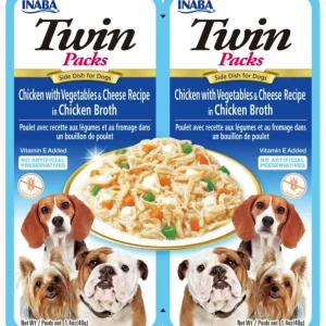 Inaba Twin Packs Chicken w/Vegetables & Cheese Recipe in Chicken Broth for Dogs