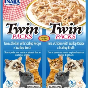 Inaba Twin Packs Tuna & Chicken w/Scallop Recipe in Scallop Broth for Cats