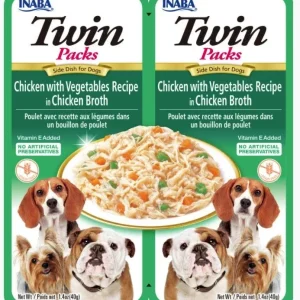 Inaba Twin Packs Tuna & Chicken w/Vegetables Recipe in Chicken Broth for Dogs