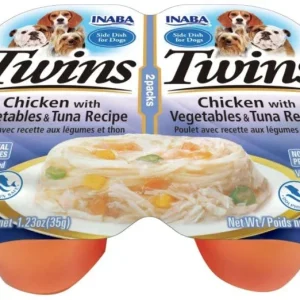 Inaba Twins Chicken with Vegetables and Tuna Recipe Side Dish for Dogs