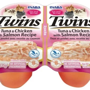 Inaba Twins Tuna and Chicken with Salmon Recipe Side Dish for Cats