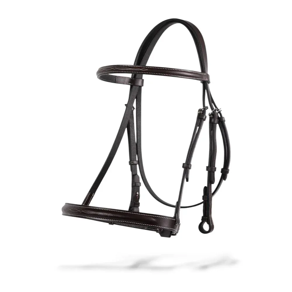 Jake Adams Fancy Stitched Hunter Bridle with 1in. Noseband and Laced Reins