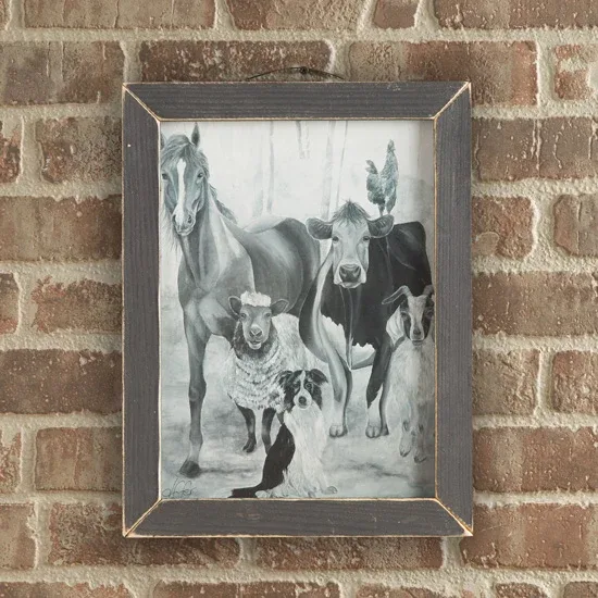 Jan Michaels Art & Home The Gang 13x19 Wood Framed Wall Art