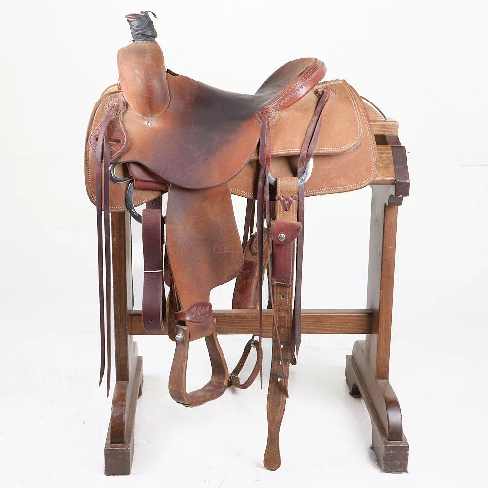 Jeff Smith Used 14.5in Roughout Ranch Cutter Saddle - Image 2