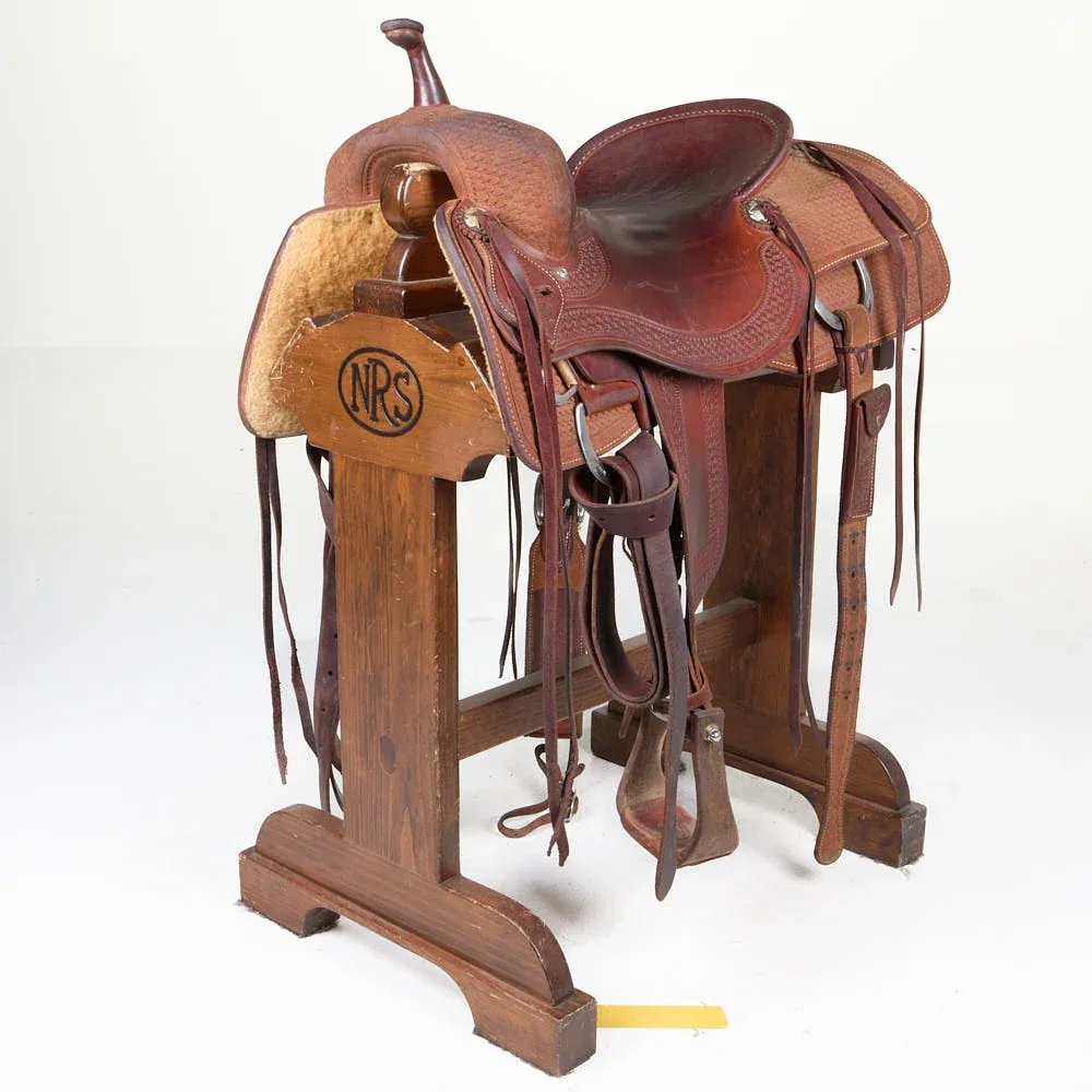 Jeff Smith Used 17in Basket Weave Cutting Saddle