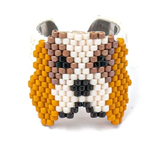 Jenni & Janki Beagle Face Miyuki Delica Beaded Ring