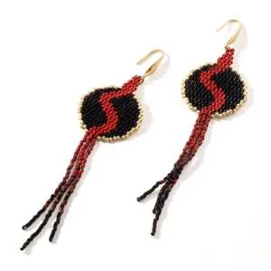 Jenni & Janki Handcrafted Miyuki Beaded Snake Earrings