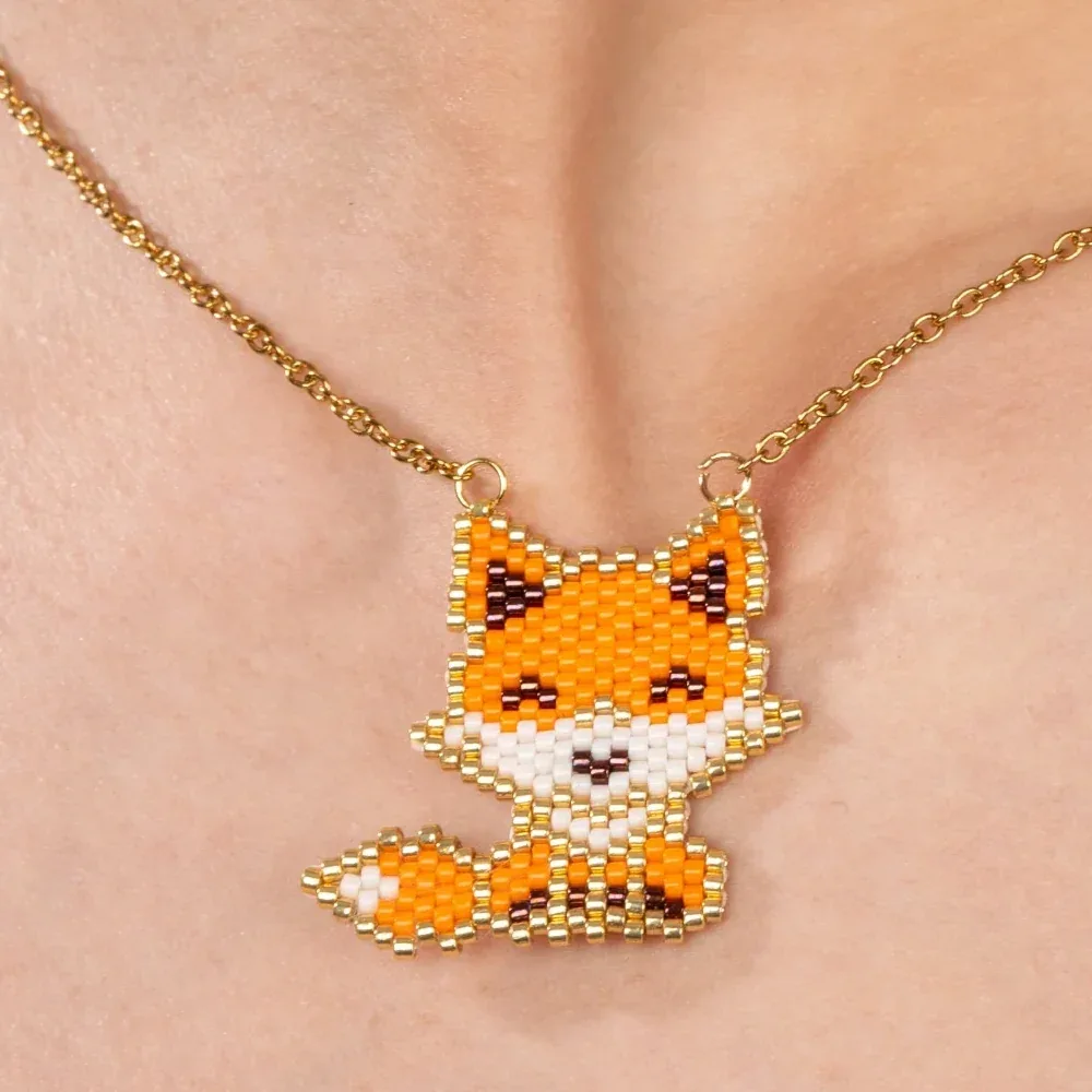 Jenni & Janki Handcrafted Miyuki Fox Necklace - Image 2