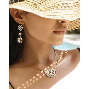 Jenni & Janki Handcrafted Miyuki Leopard Earrings with Necklace