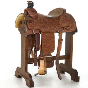 Jerry Beagley Used 15.5in Full Floral Team Roper