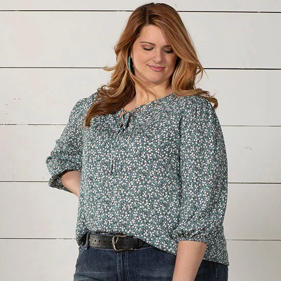 Jody Women's Sadie Sweet In Sage Blue Plus Top - Image 2