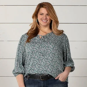Jody Women's Sadie Sweet In Sage Blue Plus Top