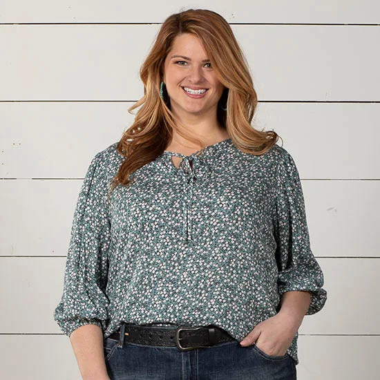 Jody Women's Sadie Sweet In Sage Blue Plus Top