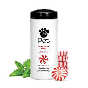 John Paul Pet Tooth & Gum Cat and Dog Dental Wipes - 45 Count