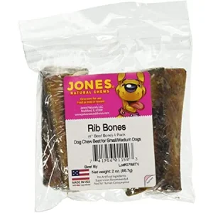 Jones Natural Chews Dollar Small Rib Bone Natural Dog Chews - 25 Count