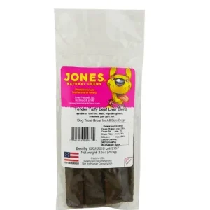 Jones Natural Chews Dollar Tender Taffy Beef Liver Natural Dog Chews - 2 Pack - 80 Count