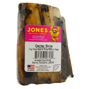 Jones Natural Chews Meaty Natural Beef Center Bones Natural Dog Chews - 4 Inch - 40 Count