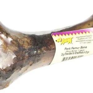 Jones Natural Chews Smokey Pork Femur Bones with Knuckles Natural Dog Chews - 6-8 Inch - 24 Count