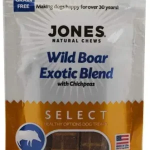 Jones Natural Chews Wild Boar Exotic Blend with Chickpeas Natural Dog Treats - 3 oz