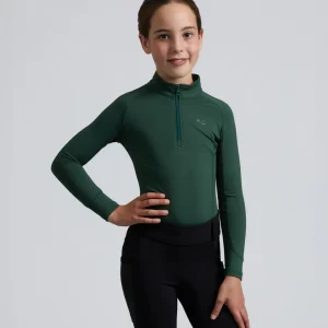 Junior Ombretta Technical Riding Top Green