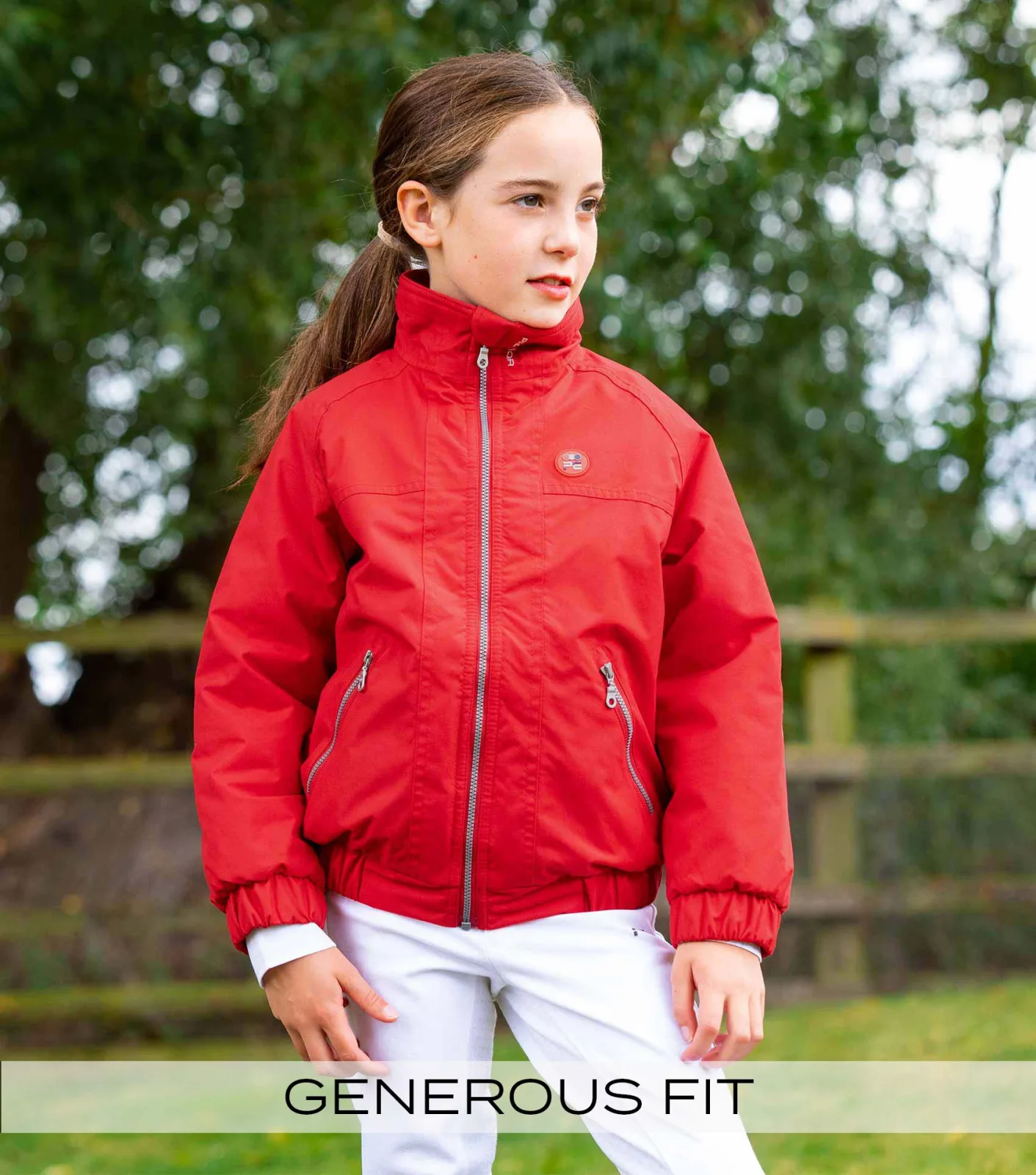Junior Pro Rider Unisex Riding Jacket Red - Image 2