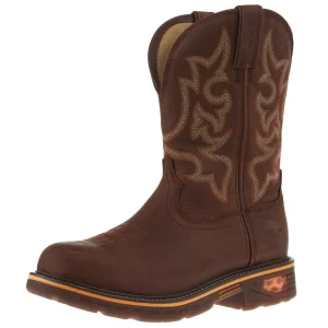 Justin Boot Company Mens Commander Hickory Brown 11 In Brown Top Nano Comp Round Toe Work Boot