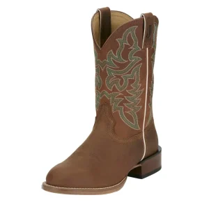 Justin Boot Company Mens Frontier Disco Man Sunset Brown 11In Orange Cowhide Top Cowboy Boot