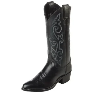 Justin Men's Classic Black London Calf Cowboy Boots