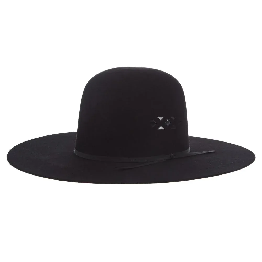 Jw Brooks Custom Hats Black Summer Felt 4 1/4in Brim with Venting