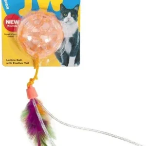 JW Pet Cataction Catnip Infused Lattice Ball Cat Toy With Tail