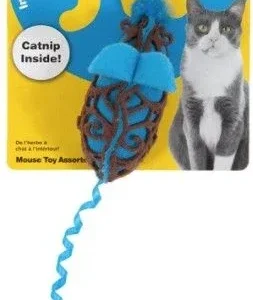 JW Pet Cataction Catnip Mouse Cat Toy With Rope Tail