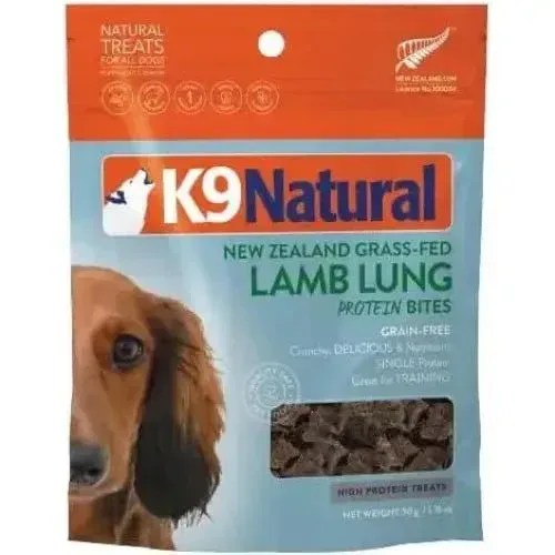 K9 Natural Lamb Lung Dog Treats Air-Dried Protein Bites 2.1oz