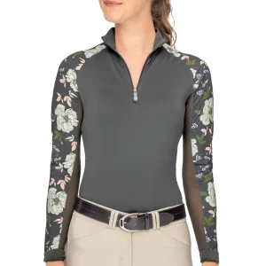 Kastel Denmark Ladies’ Sondra Quarter-Zip Long-Sleeve Raglan Shirt