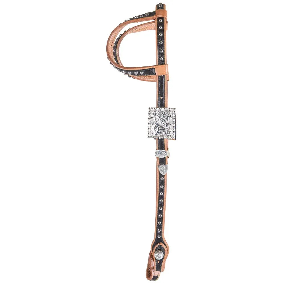 Kathys Show Equipment Black Inlay Double Ear Show Headstall - Image 2