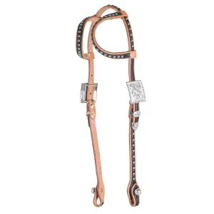 Kathys Show Equipment Black Inlay Double Ear Show Headstall