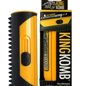 King Komb Yellow Retraction Action Cat and Dog Comb