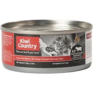 Kiwi Country Beef & NZ Green Mussel Wet Cat Food 24ea/3 oz
