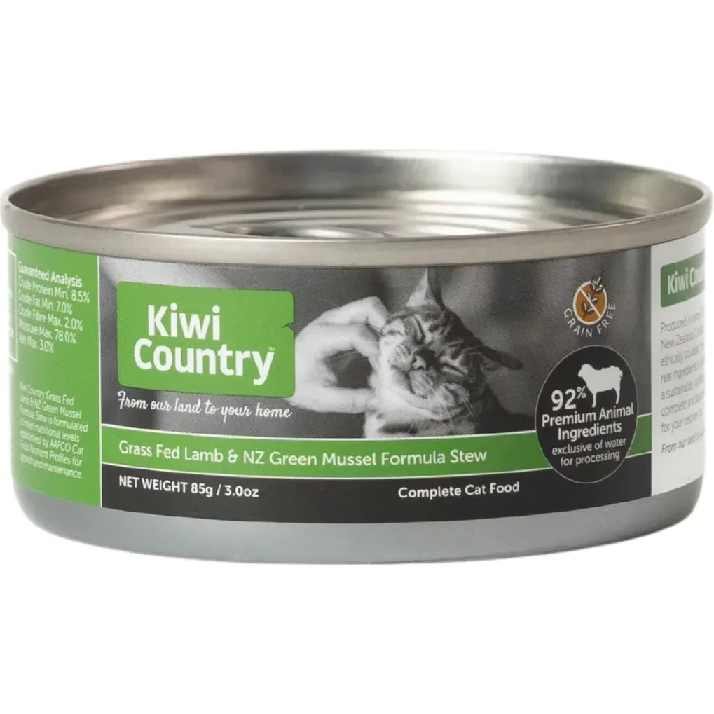 Kiwi Country Lamb & NZ Green Mussel Wet Cat Food 24ea/3 oz