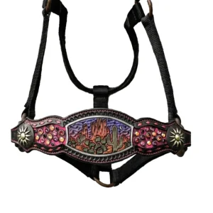 Kk Leathers Sunset Desert Dweller Crystal Bronc Noseband Nylon Halter