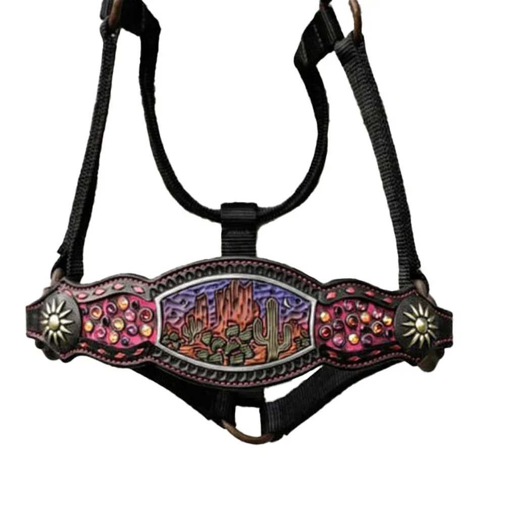 Kk Leathers Sunset Desert Dweller Crystal Bronc Noseband Nylon Halter