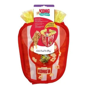 KONG Pawpcorn Cat Toy – Popcorn Hideout with Crinkle & Teaser
