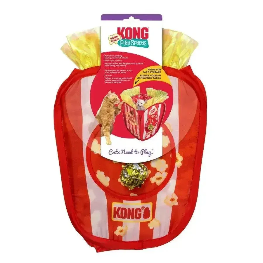 KONG Pawpcorn Cat Toy – Popcorn Hideout with Crinkle & Teaser