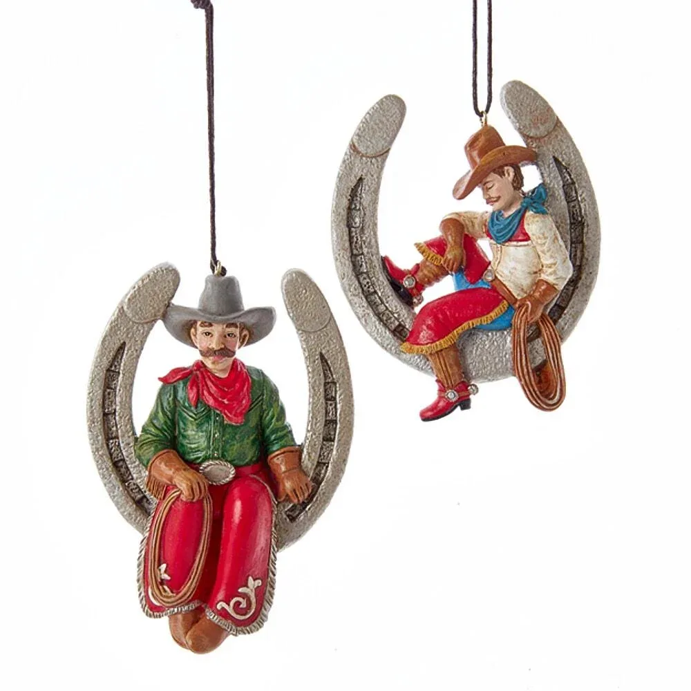 Kurt S. Adler Weern Horoe with Cowboy Ornament