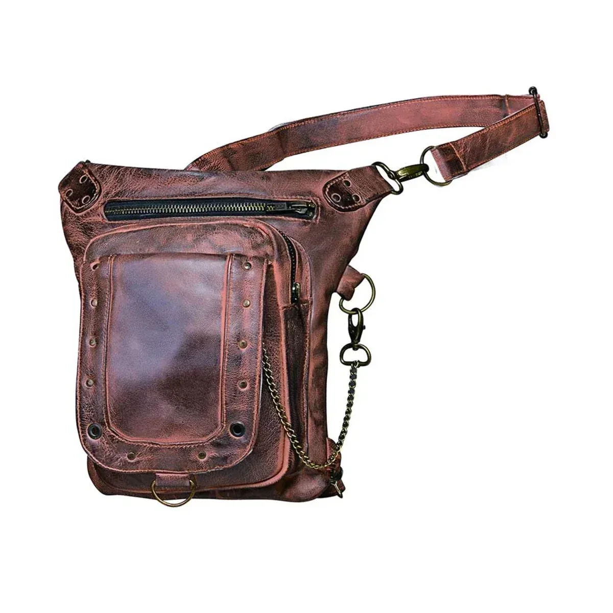 Ladies Leather Thigh Bag - Image 2