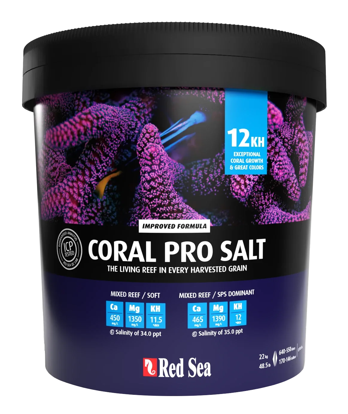 Large Bucket Coral Pro Sea Salt Mix (Makes 175 Gallons) - Red Sea