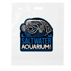 Large White Saltwater Aquarium Logo Bag (21 x 21 x 6) Resuable w/Handles