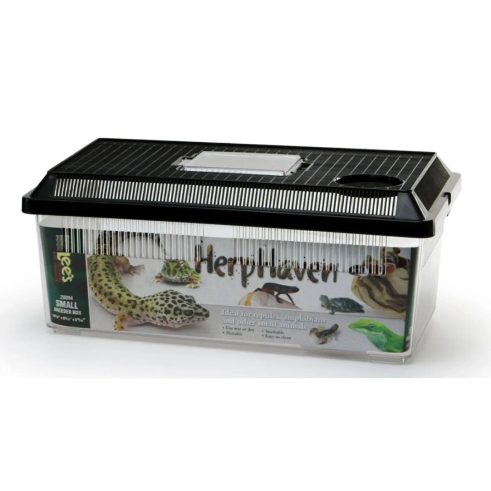 Lee's Aquarium & Pet Products HerpHaven Breeder Box, Black, 14.37 in x 5.88 in, Small