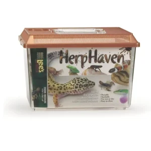 Lee's Aquarium & Pet Products HerpHaven Carrier for Reptiles & Amphibians, Black, 11.75 in x 8 in, Medium