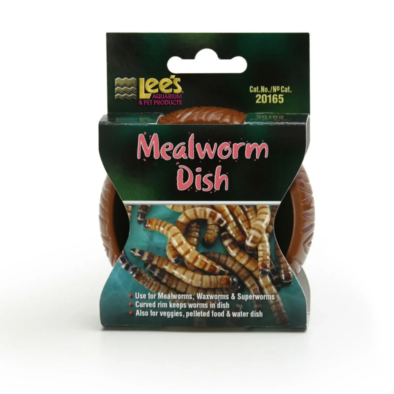 Lee's Aquarium & Pet Products Mealworm Curved Dish, Brown, 3 in